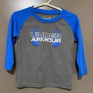 Boys Under Armour Kids Long Sleeve Shirt in Blue and Gray